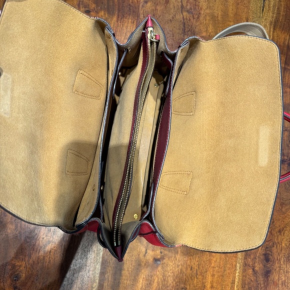 MCM Milla 2-way Red Leather Bag with shoulder strap and top handle - Picture 10 of 16